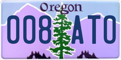 OR license plate 008ATO