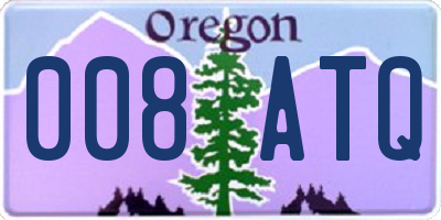 OR license plate 008ATQ