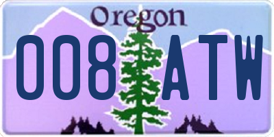 OR license plate 008ATW