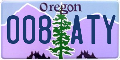 OR license plate 008ATY