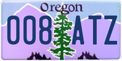 OR license plate 008ATZ