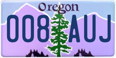 OR license plate 008AUJ