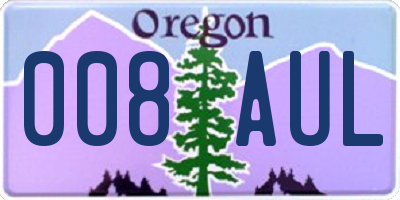 OR license plate 008AUL