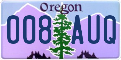 OR license plate 008AUQ