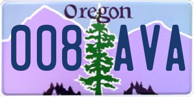 OR license plate 008AVA