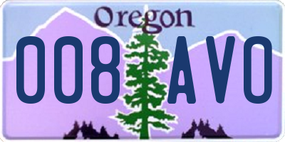 OR license plate 008AVO