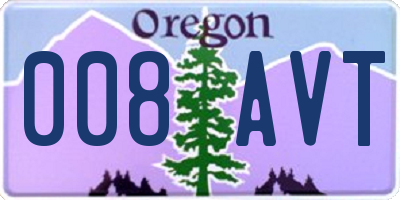 OR license plate 008AVT