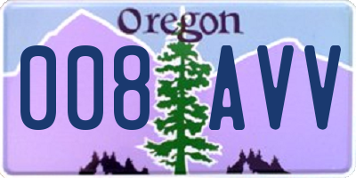 OR license plate 008AVV