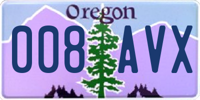OR license plate 008AVX