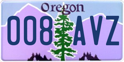 OR license plate 008AVZ