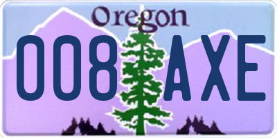 OR license plate 008AXE