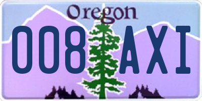OR license plate 008AXI