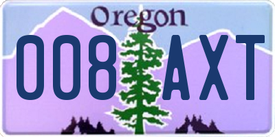 OR license plate 008AXT