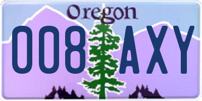 OR license plate 008AXY