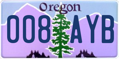 OR license plate 008AYB