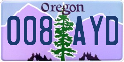 OR license plate 008AYD