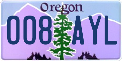 OR license plate 008AYL