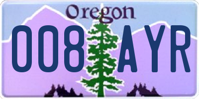 OR license plate 008AYR
