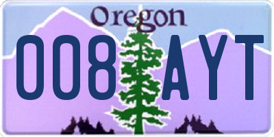 OR license plate 008AYT