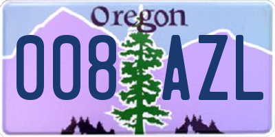 OR license plate 008AZL