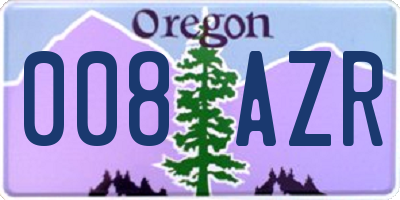 OR license plate 008AZR
