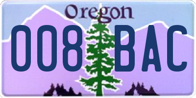 OR license plate 008BAC