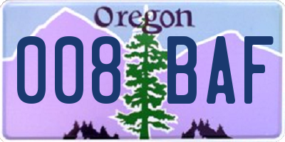 OR license plate 008BAF