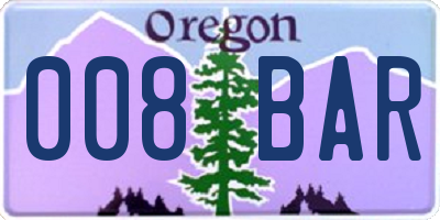 OR license plate 008BAR