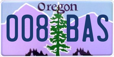 OR license plate 008BAS