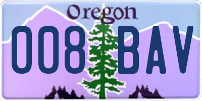OR license plate 008BAV