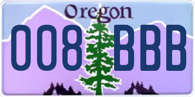 OR license plate 008BBB