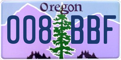 OR license plate 008BBF