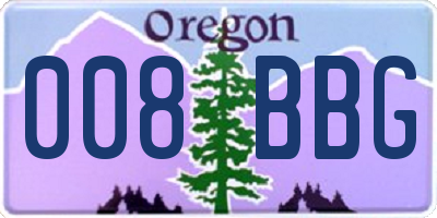 OR license plate 008BBG