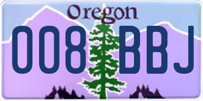 OR license plate 008BBJ