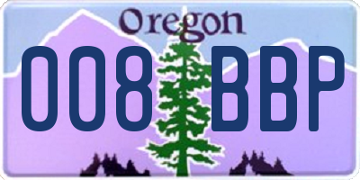 OR license plate 008BBP