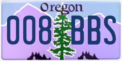 OR license plate 008BBS