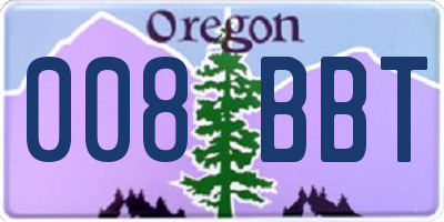 OR license plate 008BBT