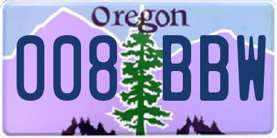 OR license plate 008BBW