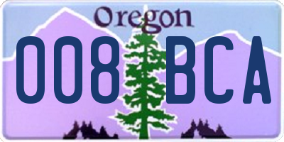 OR license plate 008BCA