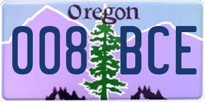 OR license plate 008BCE