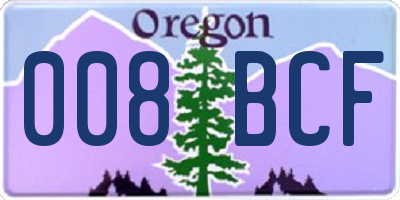OR license plate 008BCF