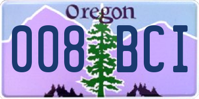 OR license plate 008BCI