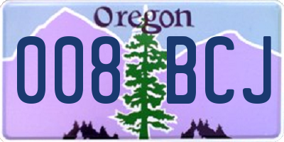 OR license plate 008BCJ
