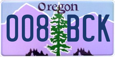 OR license plate 008BCK