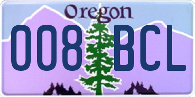 OR license plate 008BCL