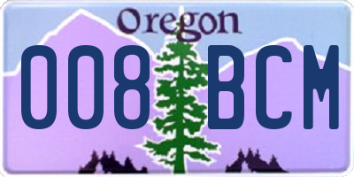 OR license plate 008BCM