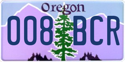 OR license plate 008BCR