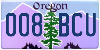 OR license plate 008BCU