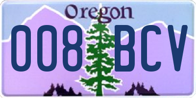 OR license plate 008BCV