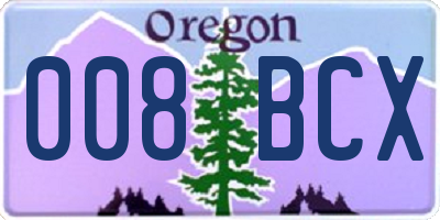 OR license plate 008BCX